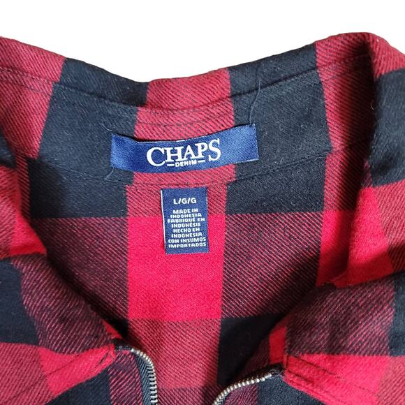 Chaps Buffalo Plaid 1/2 Zip Pullover Shacket Women's SZ LG - Picture 6 of 10